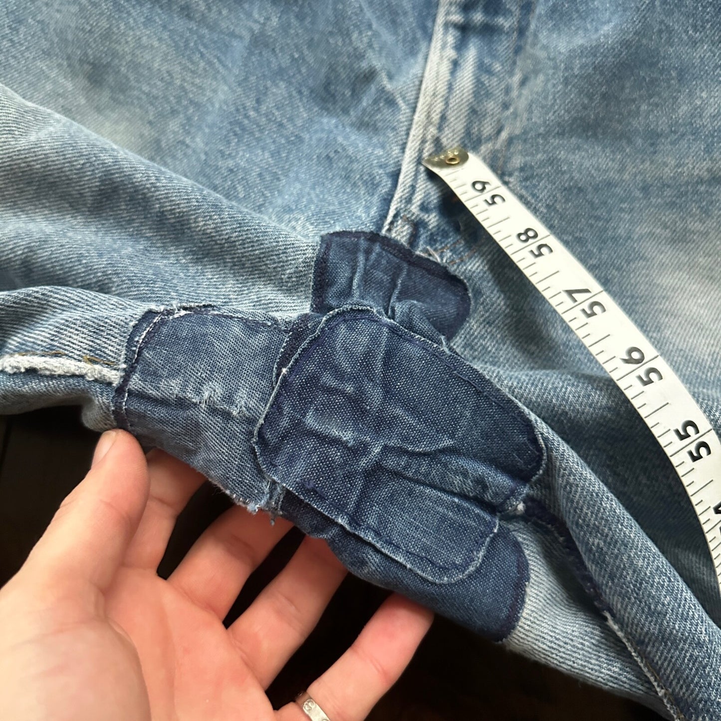 Vintage 80s Levis 505 36x36 USA Blue Jeans 501 Act 33x34 Light Wash