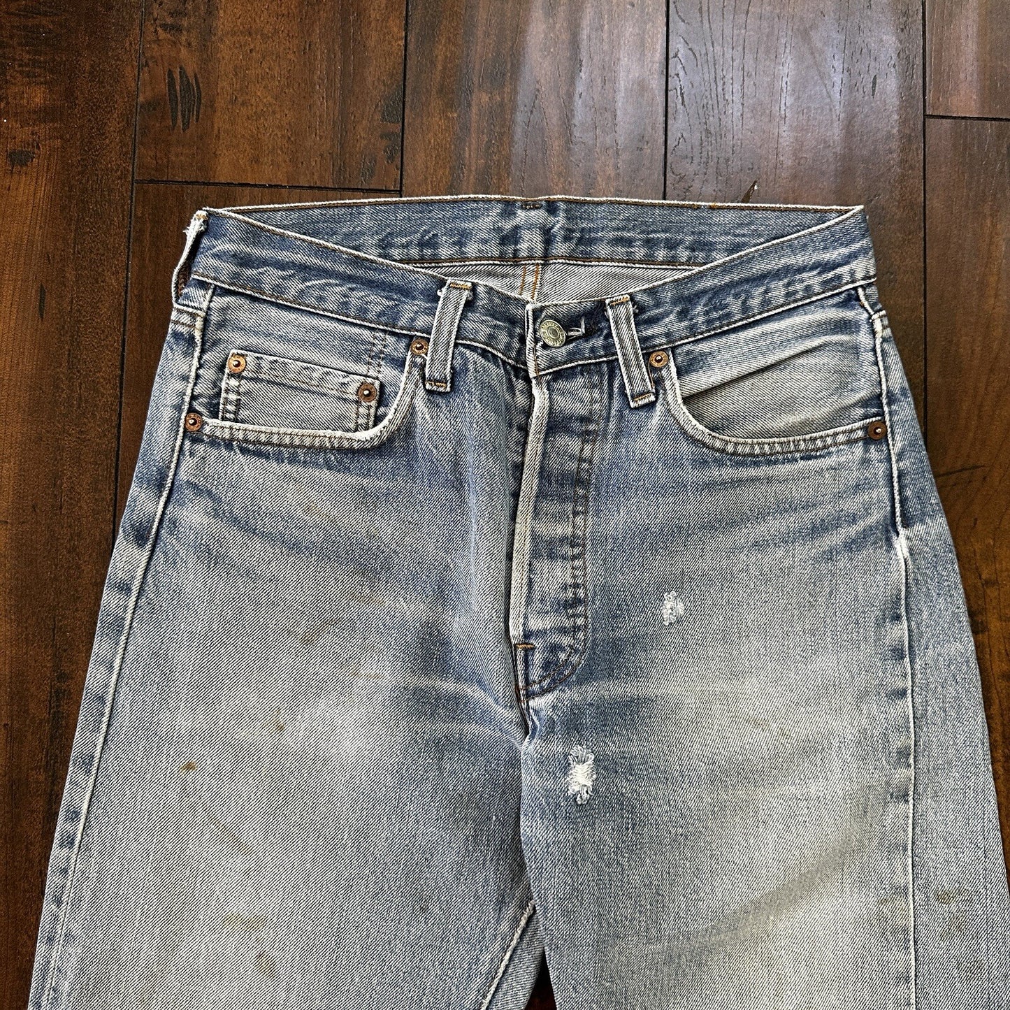 Levis Vintage 80s Redline Selvedge USA 501 XX Jeans 66 70s Light 30x33 Act 28x28