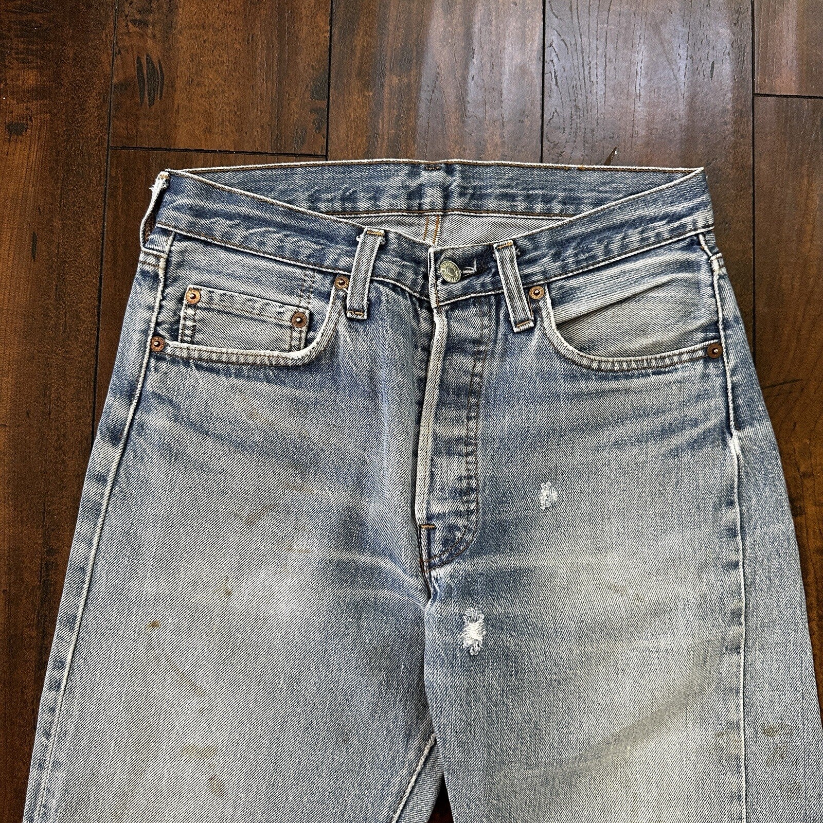 Levis Vintage 80s Redline Selvedge USA 501 XX Jeans 66 70s Light 30x33 Act 28x28