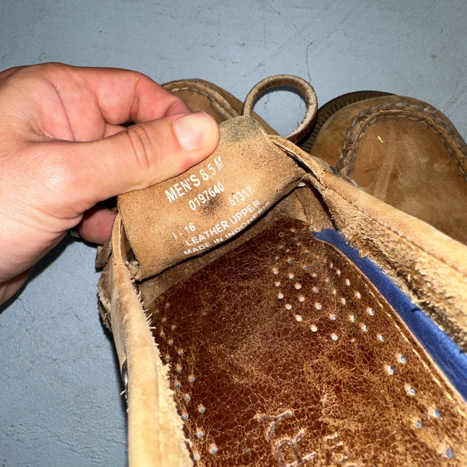 Sperry Top Sider Loafer 8.5 M Sahara 2-Eye Boat Shoes Tan Leather Men