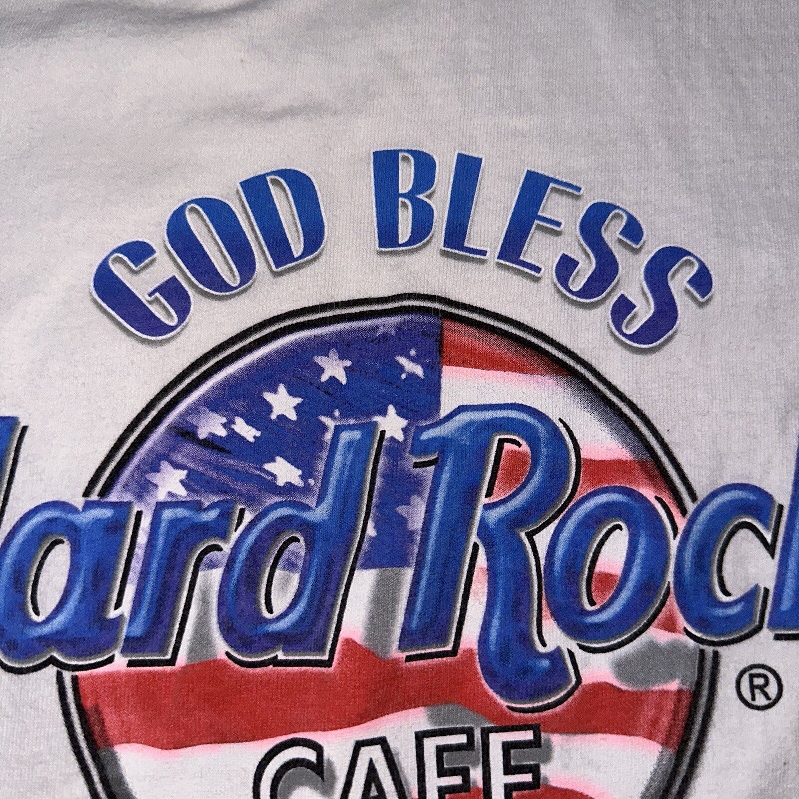 Hard Rock Cafe Vintage T Shirt White Y2K God Bless Music Band Nirvana Rap USA
