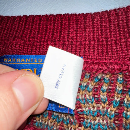 Pendleton VTG 100% Wool Sweater Mens L Argyle Red Oregon USA  Preppy Christmas