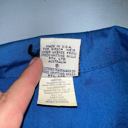 Speedo Blue Vintage Full Zip Windbreaker Men's XL Jacket Swimming Basic Simple