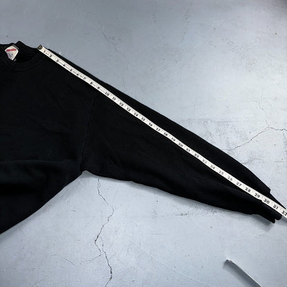 JERZEES Blank Black VTG Crew Neck Sweatshirt Black 90s No Graphic Basic L USA