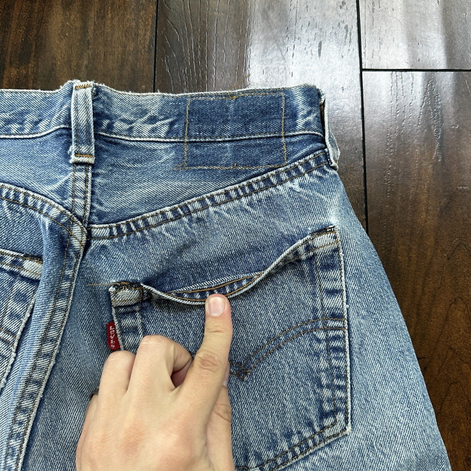 Levis Vintage 80s Redline Selvedge USA 501 XX Jeans 66 70s Light 27x36 Act 25x27