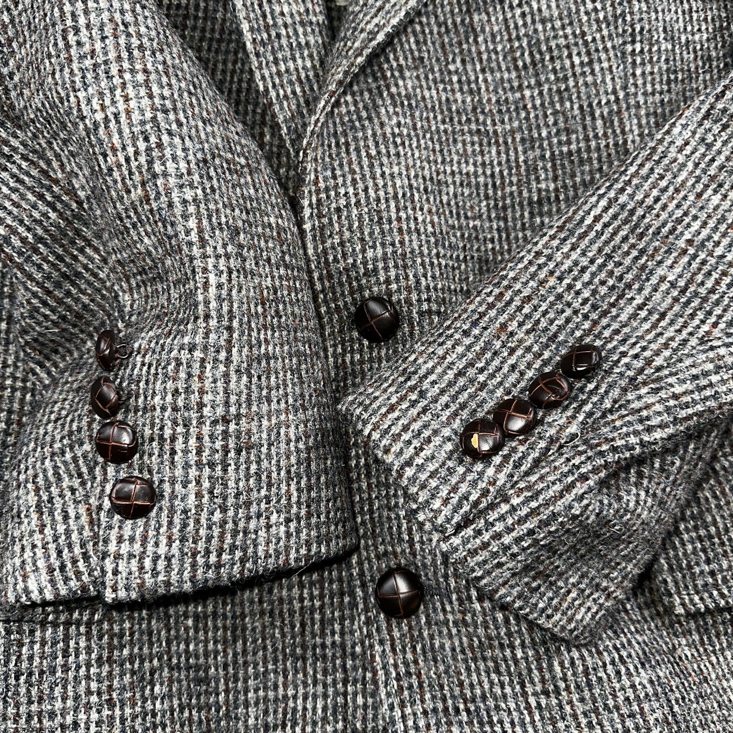 Norm Thompson VTG 80s Harris Tweed Preppy Wool Herringbone Blazer Jacket 42