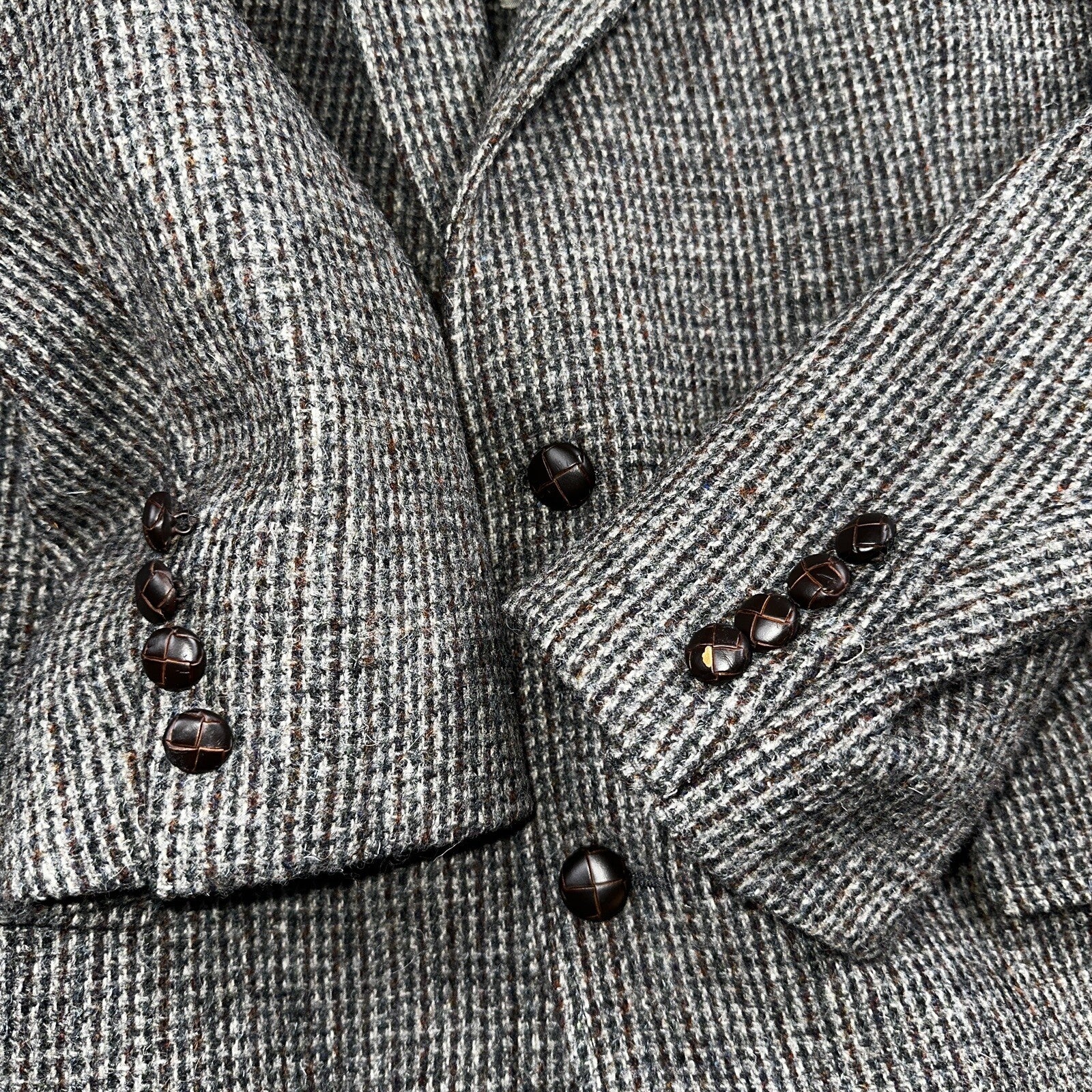 Norm Thompson VTG 80s Harris Tweed Preppy Wool Herringbone Blazer Jacket 42