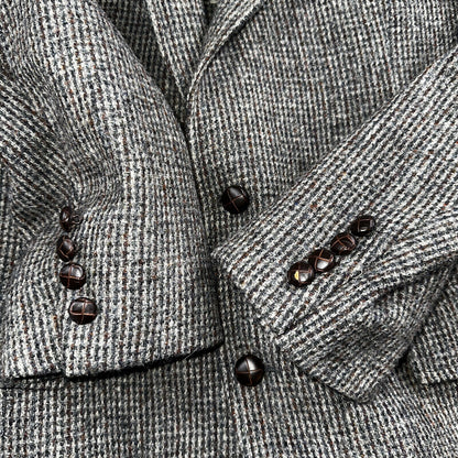 Norm Thompson VTG 80s Harris Tweed Preppy Wool Herringbone Blazer Jacket 42
