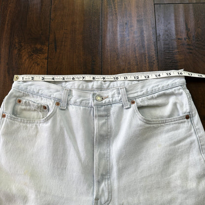 Vintage 90s Levis 501 USA 36x30 Tag Jeans 80s Blue Light Wash Act Worn 33x29