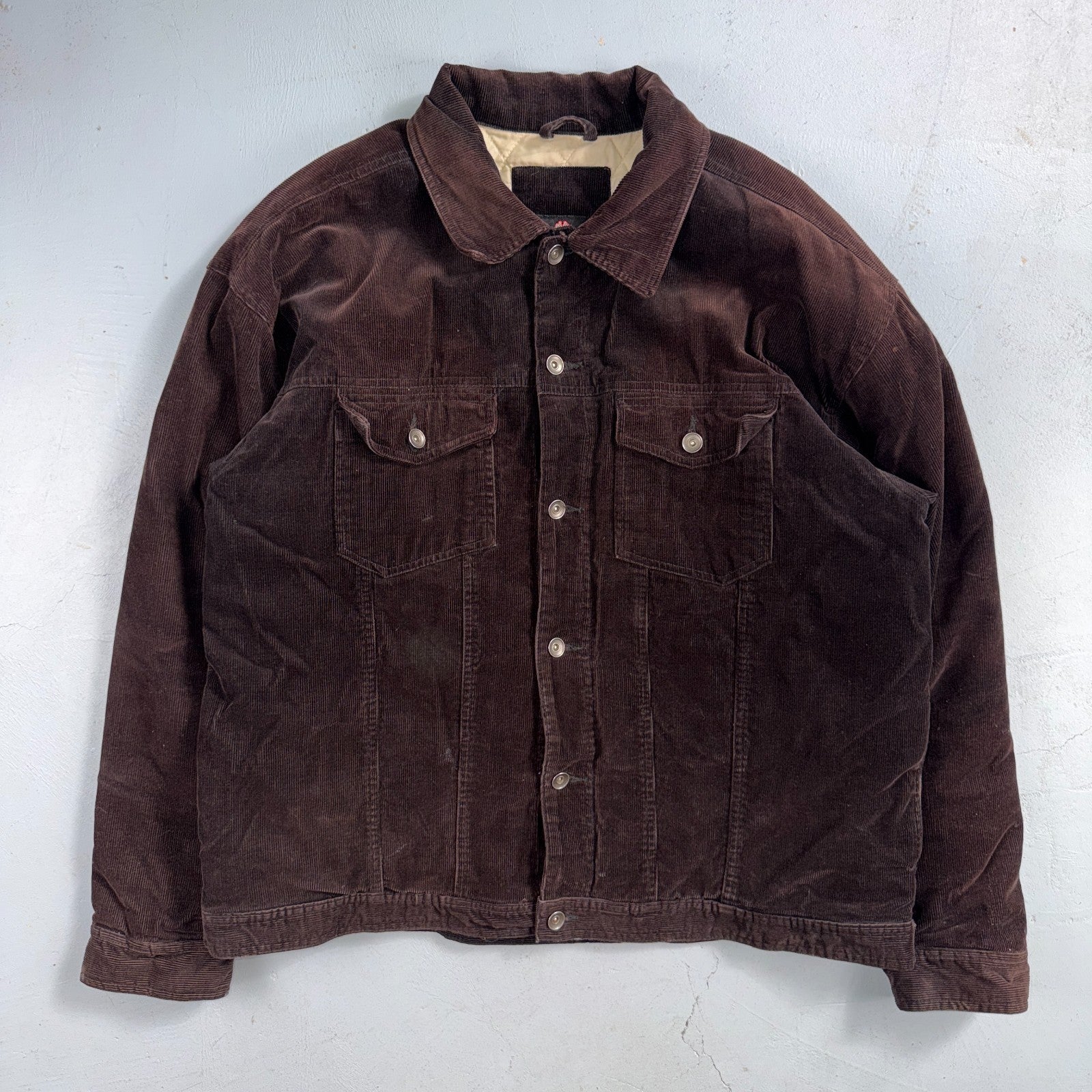 VTG Burnside Corduroy Jacket Size XL Button Front Long Sleeve Brown Outerwear