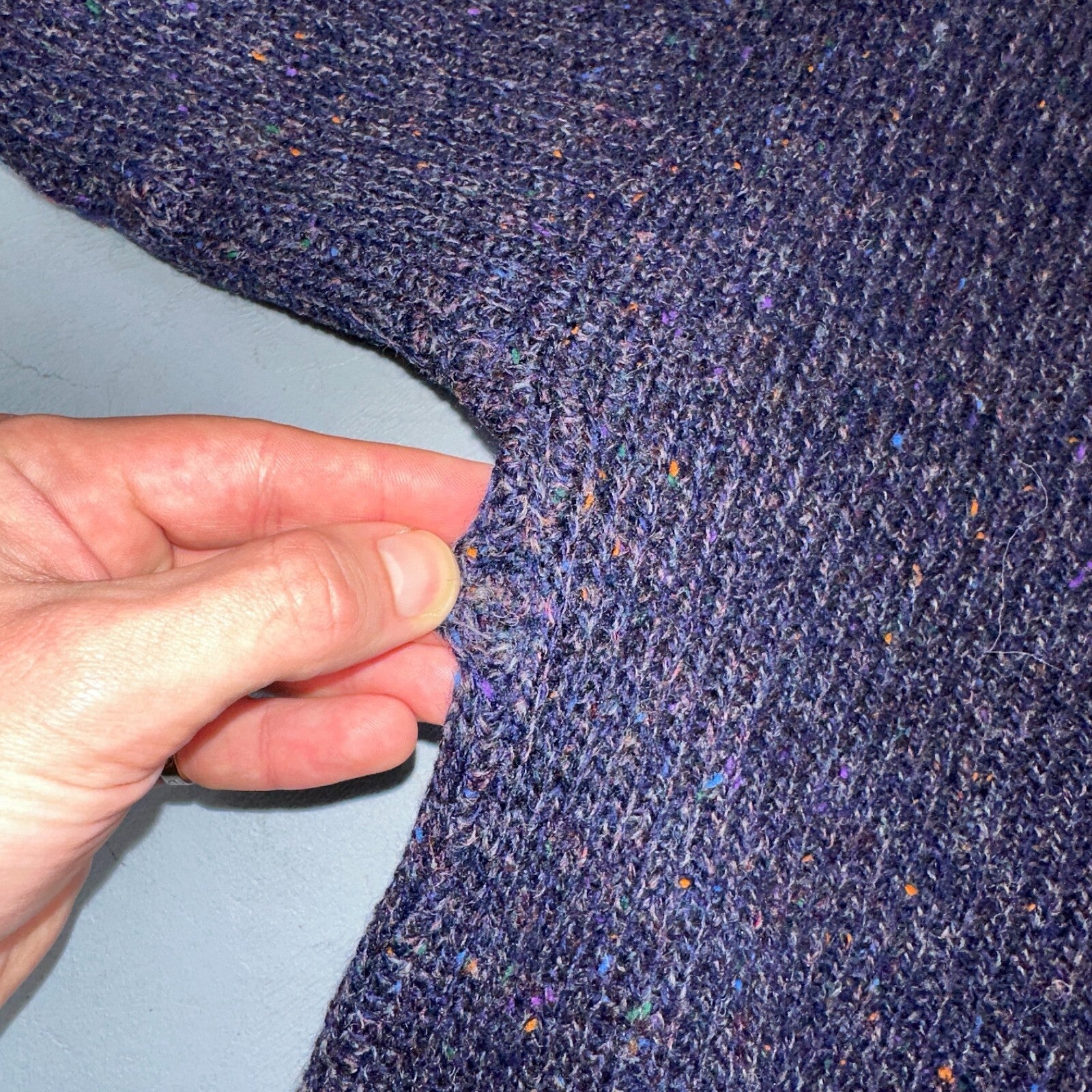 Vintage 70s Lord Jeff Hebrides Tweeds Pullover Sweater Large Purple 1970s Wool