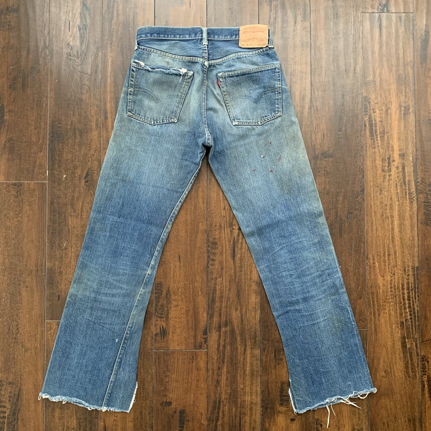 Vintage LEVIS 501 Big E Jeans Selvedge Redline 1960s 60s Distressed 29x29 Thrash