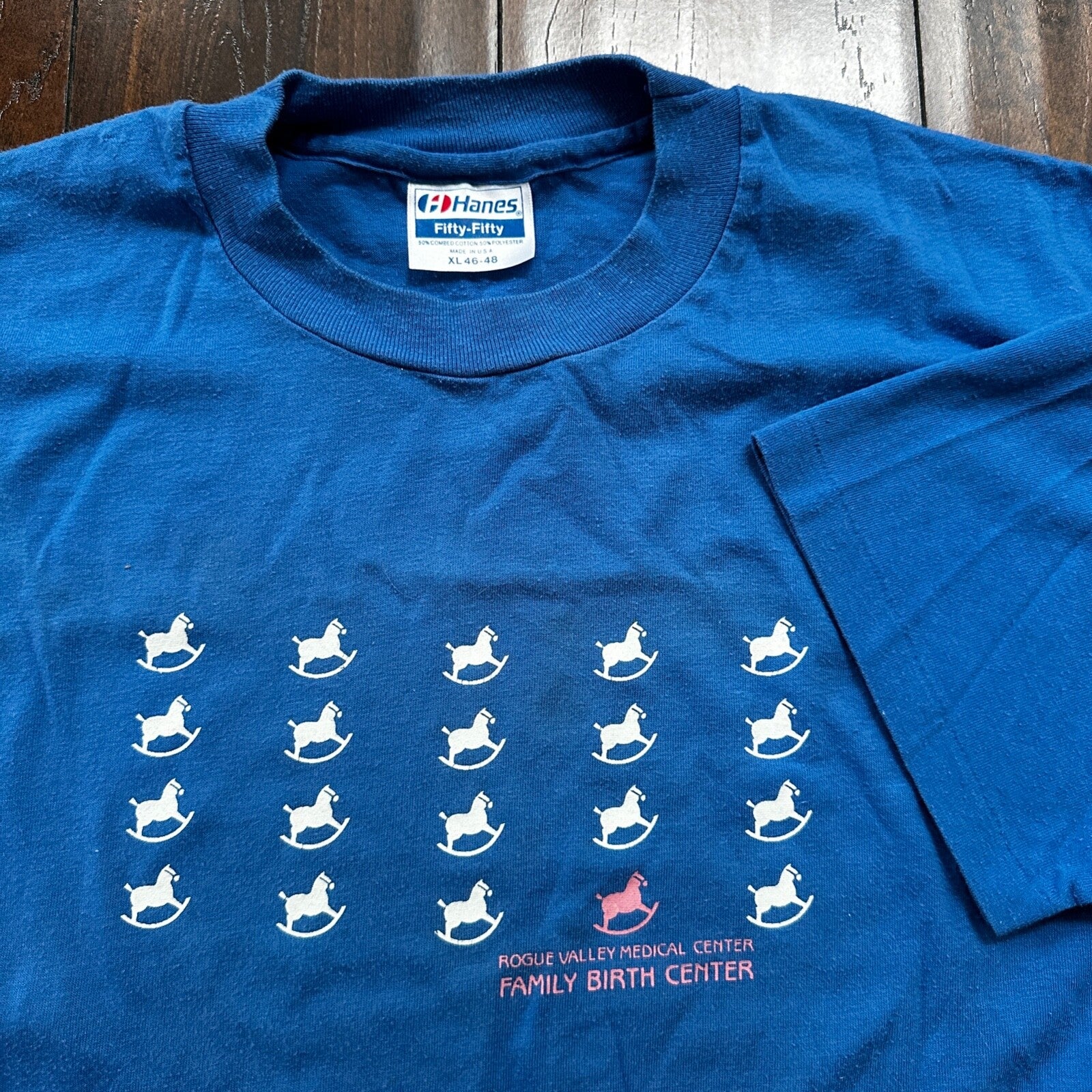 Rocking Horses 80s VTG T Shirt Single Stitch Rogue Valley Hospital Random