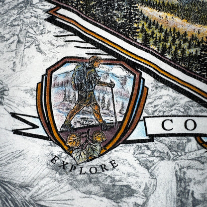 Pikes Peak Colorado Travel Anvil 90s VTG T Shirt Single Stitch Trees Explore