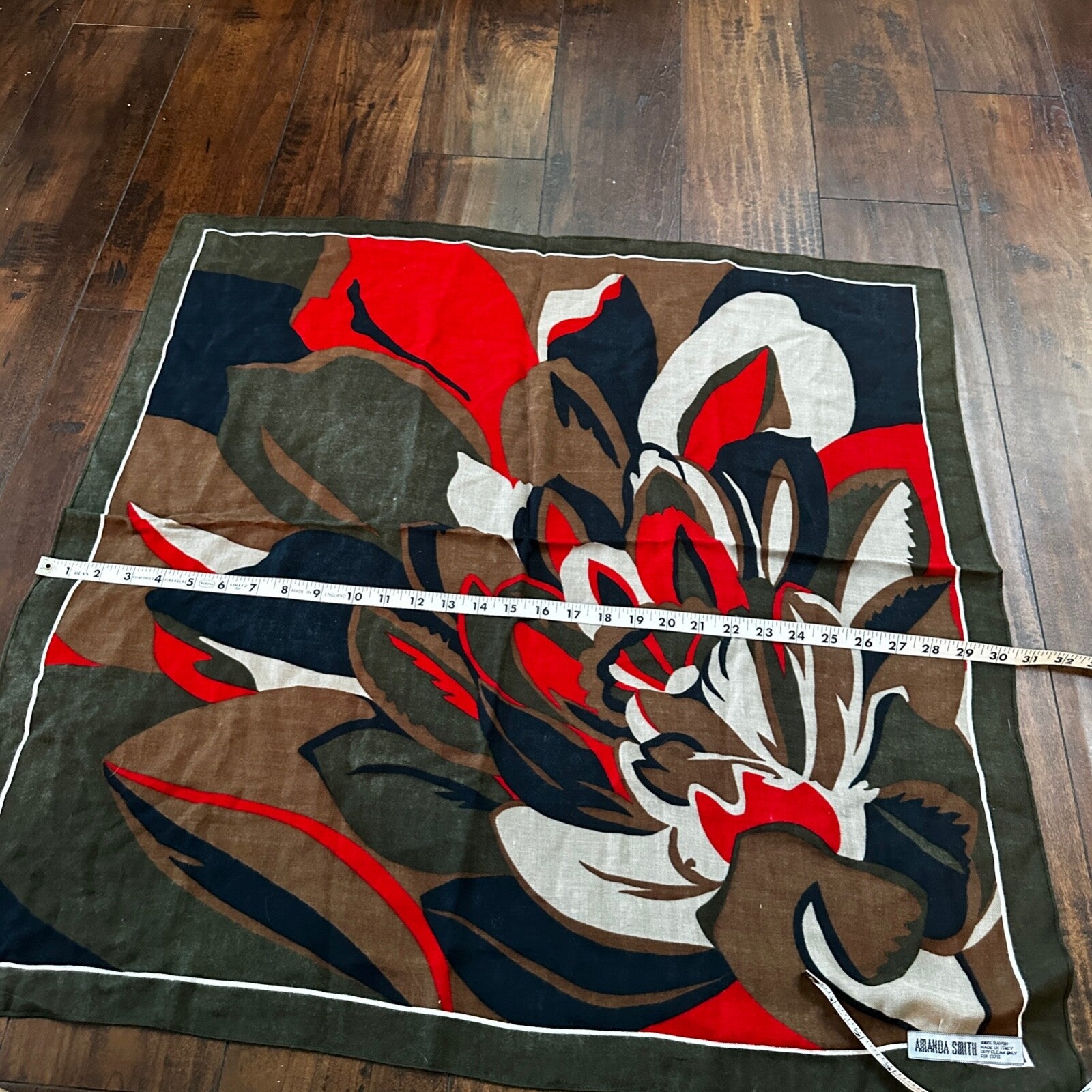 Amanda Smith Square Scarf Wrap 100% Rayon  30x30 multicolor Cloth Hanker-chief