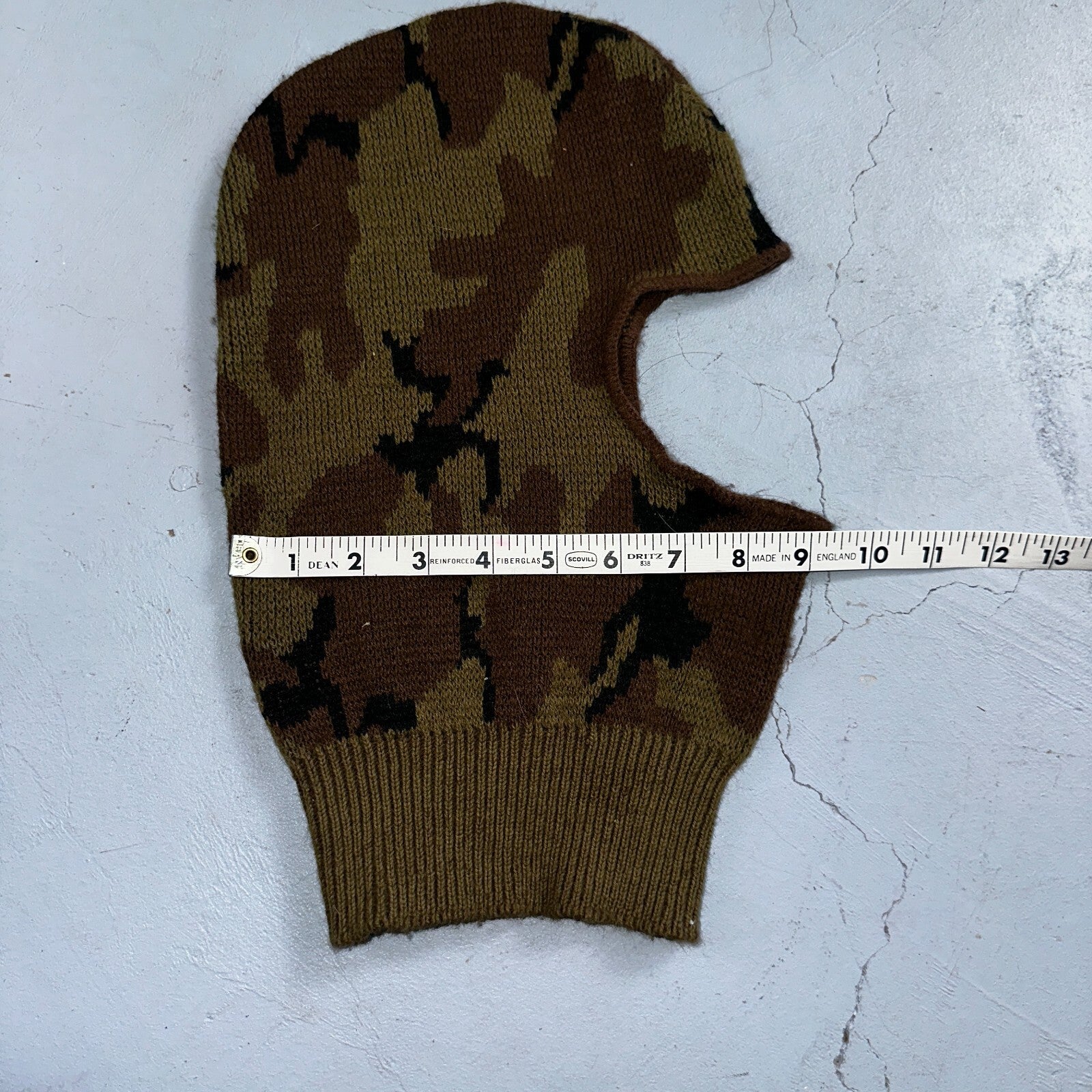 VTG 70s USA Knit Ski Mask Men Balaclava Duck Camo Hunting Forest Fishing