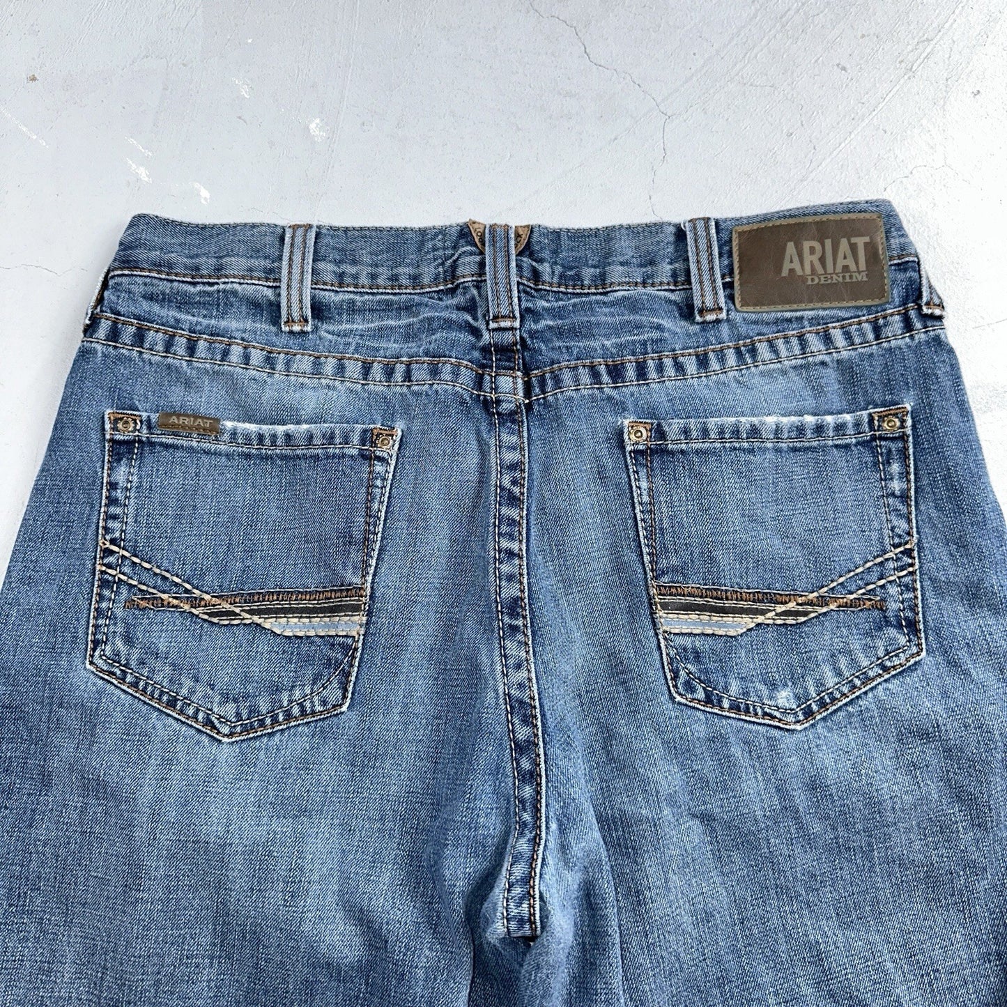 Ariat Jeans Mens 36x34 Blue M4 Boot Cut Relaxed Coltrane Jeans Denim Medium Wash