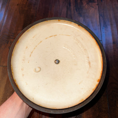 Le Creuset #20 Pan Round Dutch Oven Lid Only France Enamel VTG Pot Brown C
