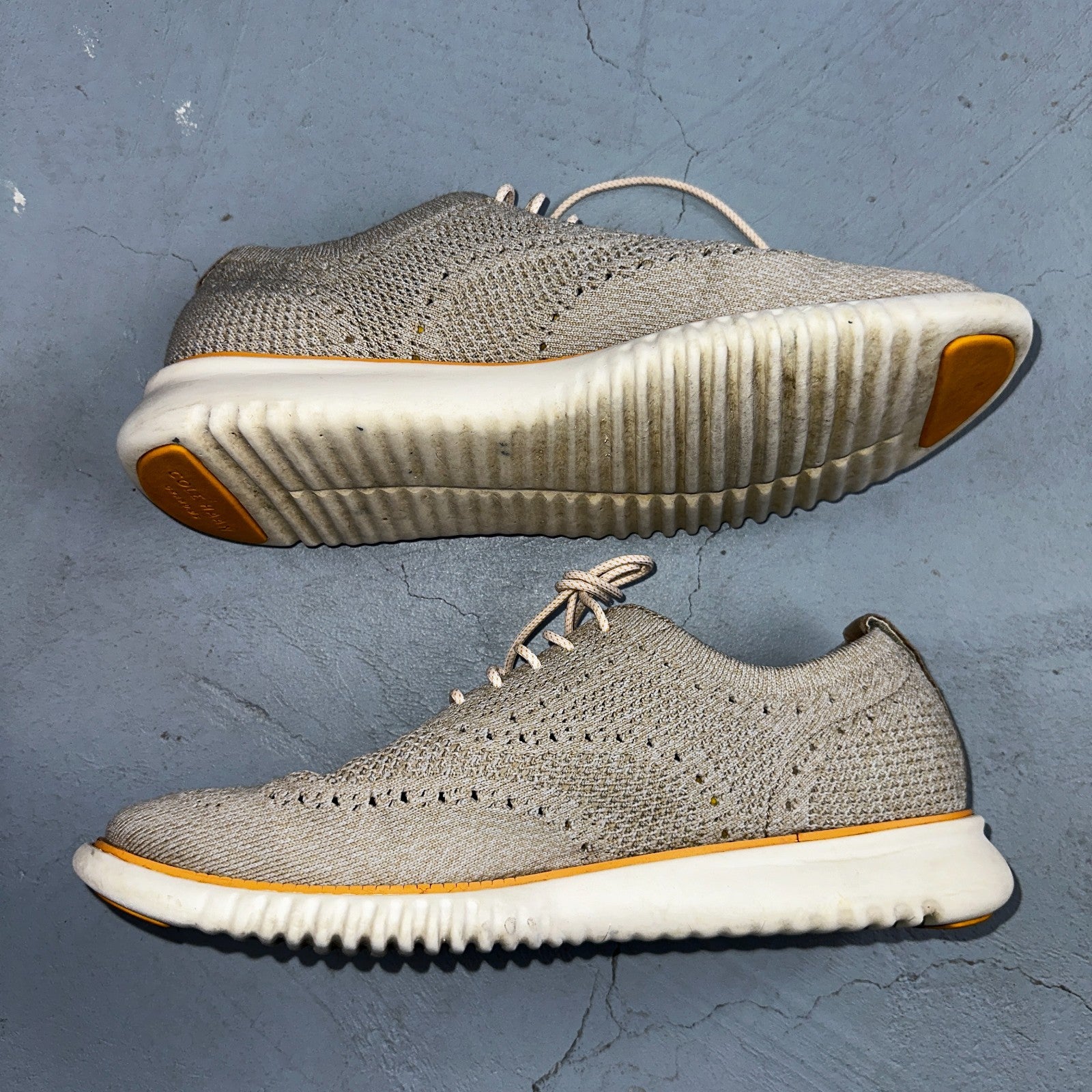 Cole Haan Shoes Mens 10 M 2.Zerogrand Stitchlite Oxford Beige Lace Up Low C35111