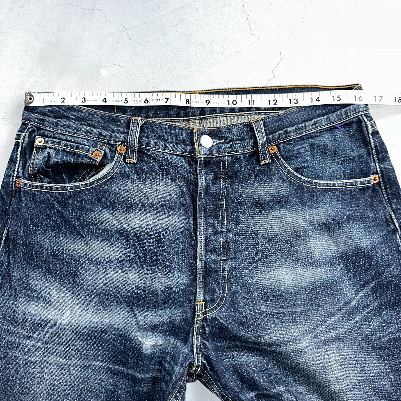 Levis 501 Vintage Y2K XX Straight Leg Jeans Blue Med Wash 34x34 Act 32x28