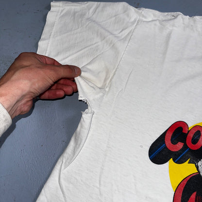 Superman Concrete Man Funny VTG T Shirt 90s USA Spin Off Marvel Construction Rap