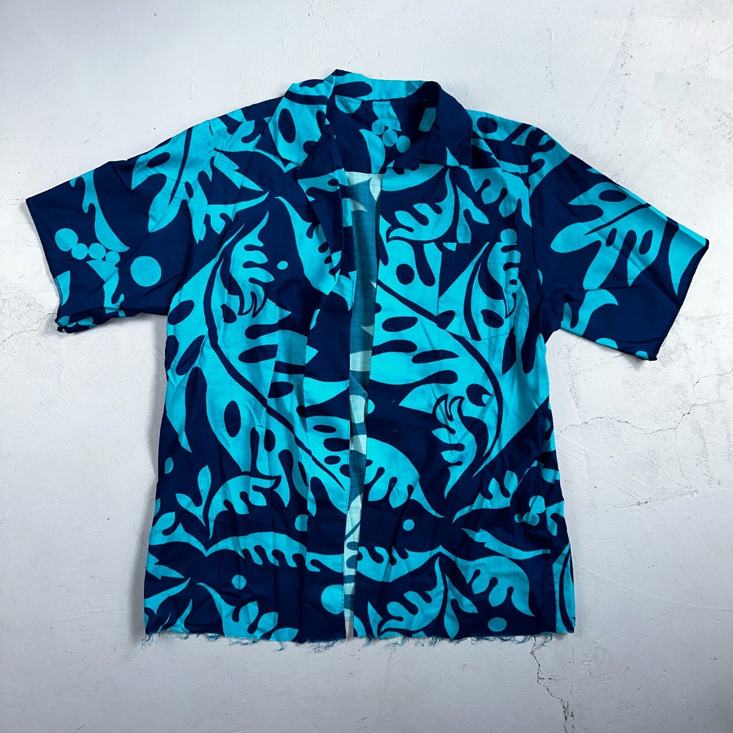 Hawaiian VTG Shirt Crop Rockabilly Floral Multi Color Robe 60s 70s Disco Hawaii