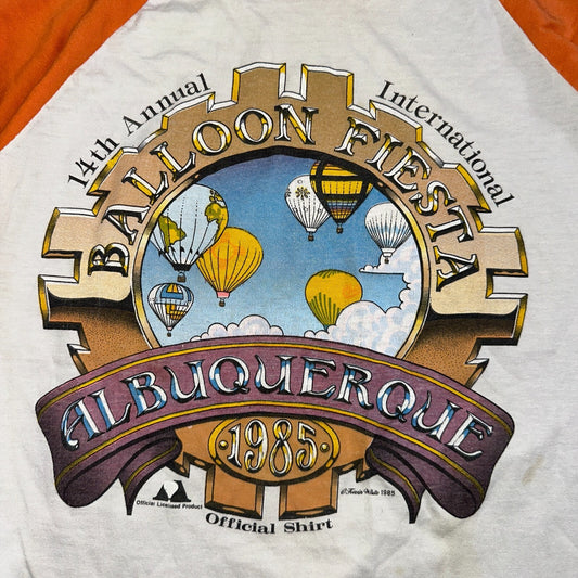 Vintage 1985 Albuquerque New Mexico Balloon Fiesta T-Shirt XL Raglan RARE 80s