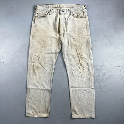 Levis 501 Vintage 90s UK Straight Leg Jeans Blue Light Wash 38x36 Act 37x30