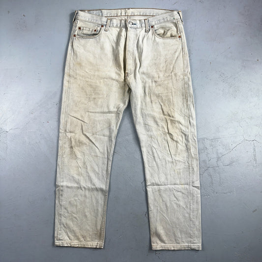 Levis 501 Vintage 90s UK Straight Leg Jeans Blue Light Wash 38x36 Act 37x30