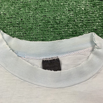 Nike Vintage T Shirt Mens L Quad Block Print Thrashed 70s Original Distressed