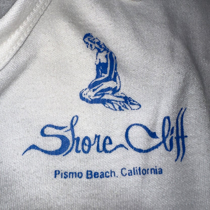 Shore Cliff Pismo Beach California VTG T Shirt 70s USA Womens Basic Polo White