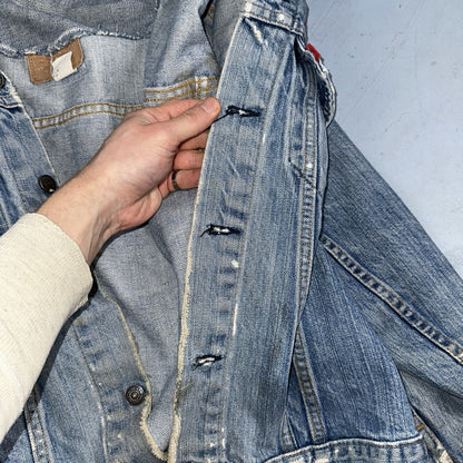 Levis VTG Denim Size 42 Type 3 III Trucker Jean Jacket Thrashed 1970s 70s Patch