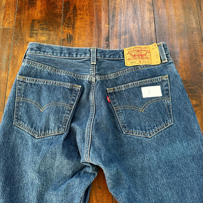 VTG Levis 501 XX Button Fly 90s USA Jeans Denim Straight Capri 34x30 Act 31x26