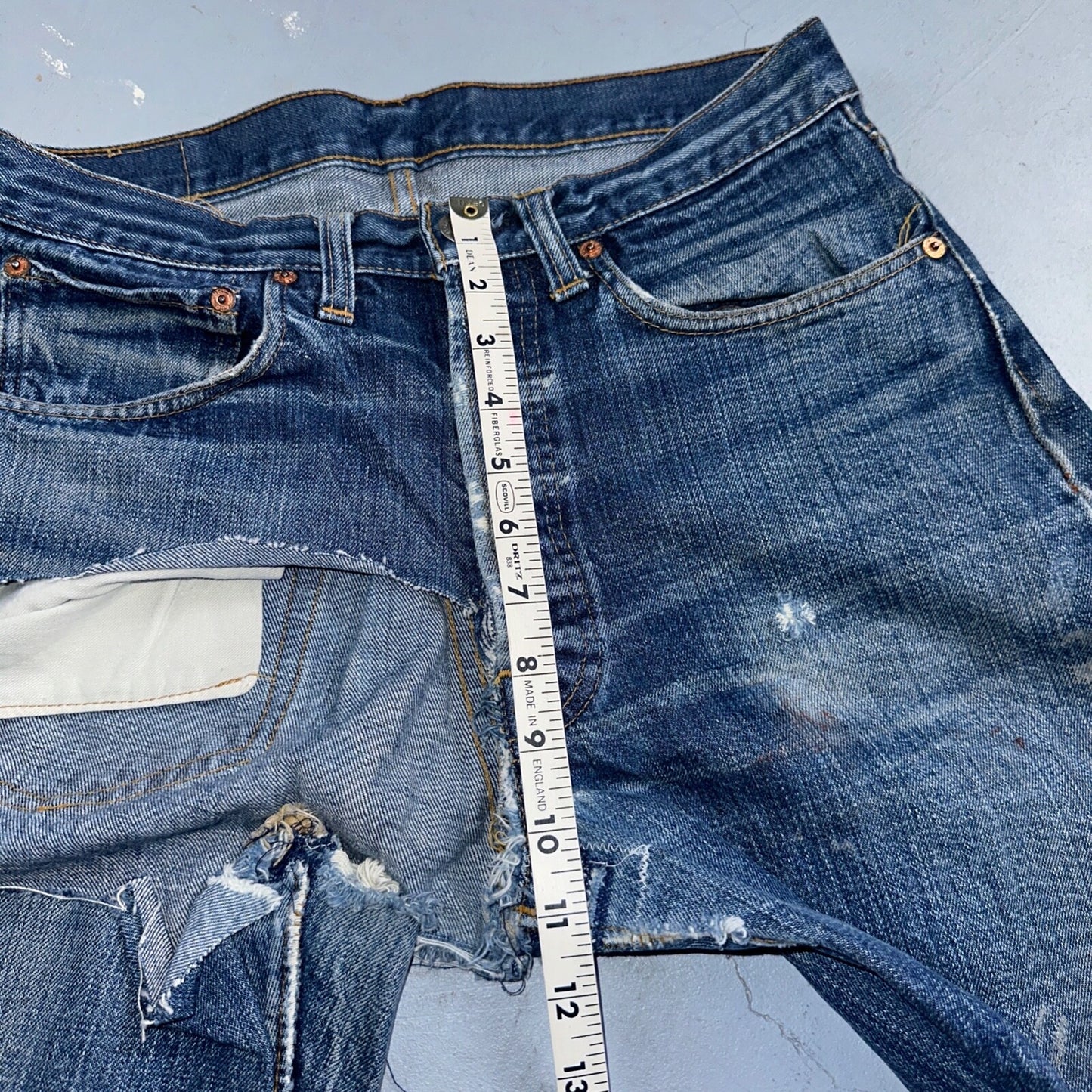 Levis 501 VTG 70s SS Redline Selvedge Jeans XX Thrashed Boot Cut Act 30x31