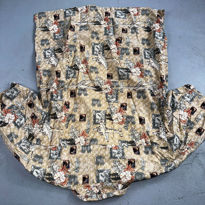 Vintage OP Ocean Pacific PANAIR Plane Hawaiian Men's Shirt Sz. M  Hula Girl