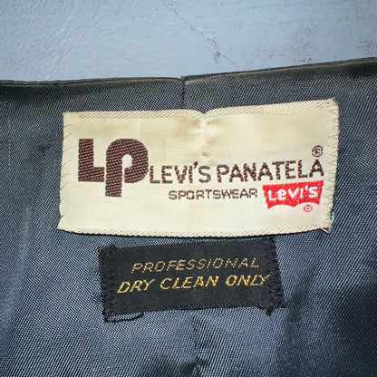 VTG Mens 2 PC Suit 44L Jacket Coat Vest Gray Levis Panatela Wool 80s