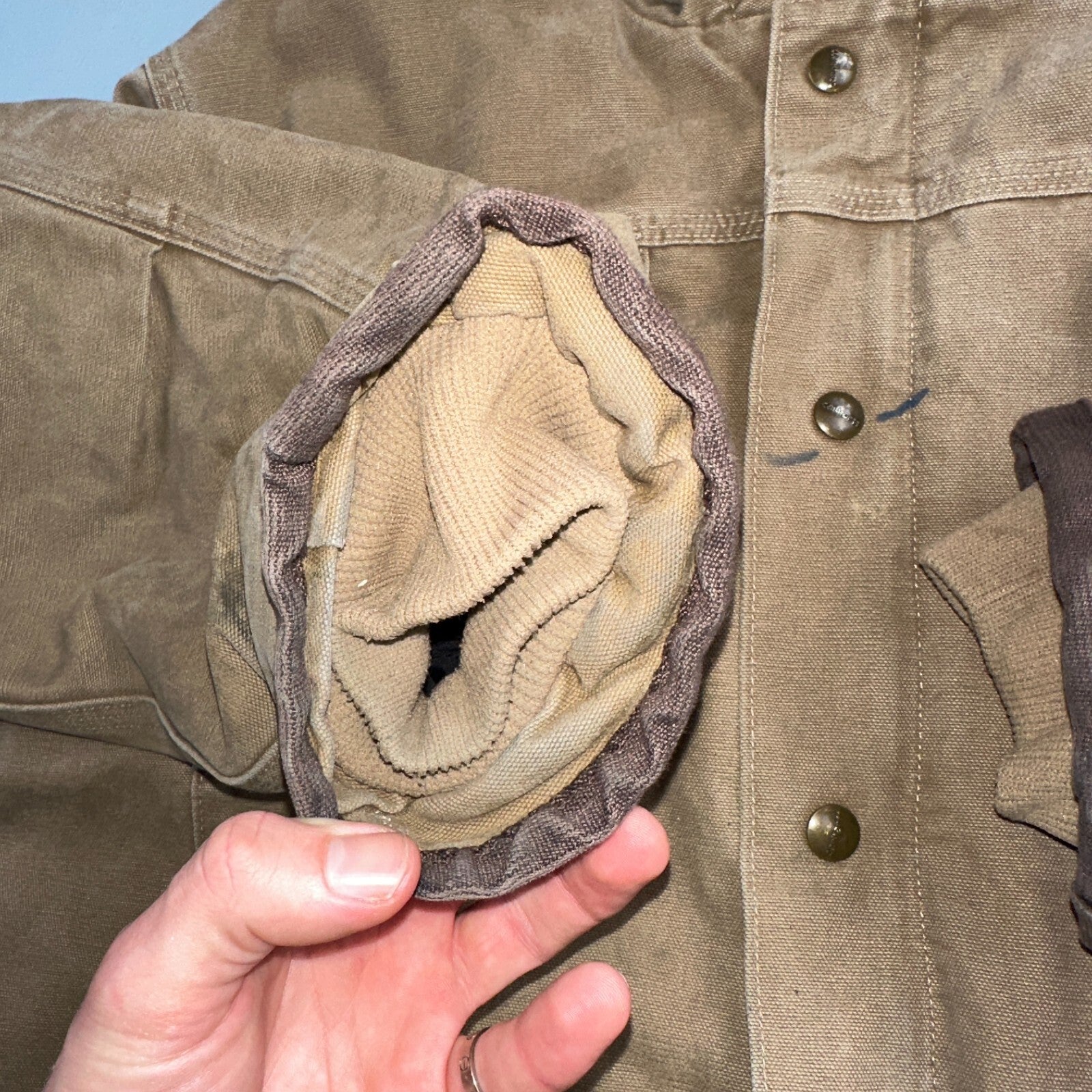 Carhartt VTG Bartlett Jacket 2XL Regular Brown Hooded Sherpa Lined 102285 Y2K