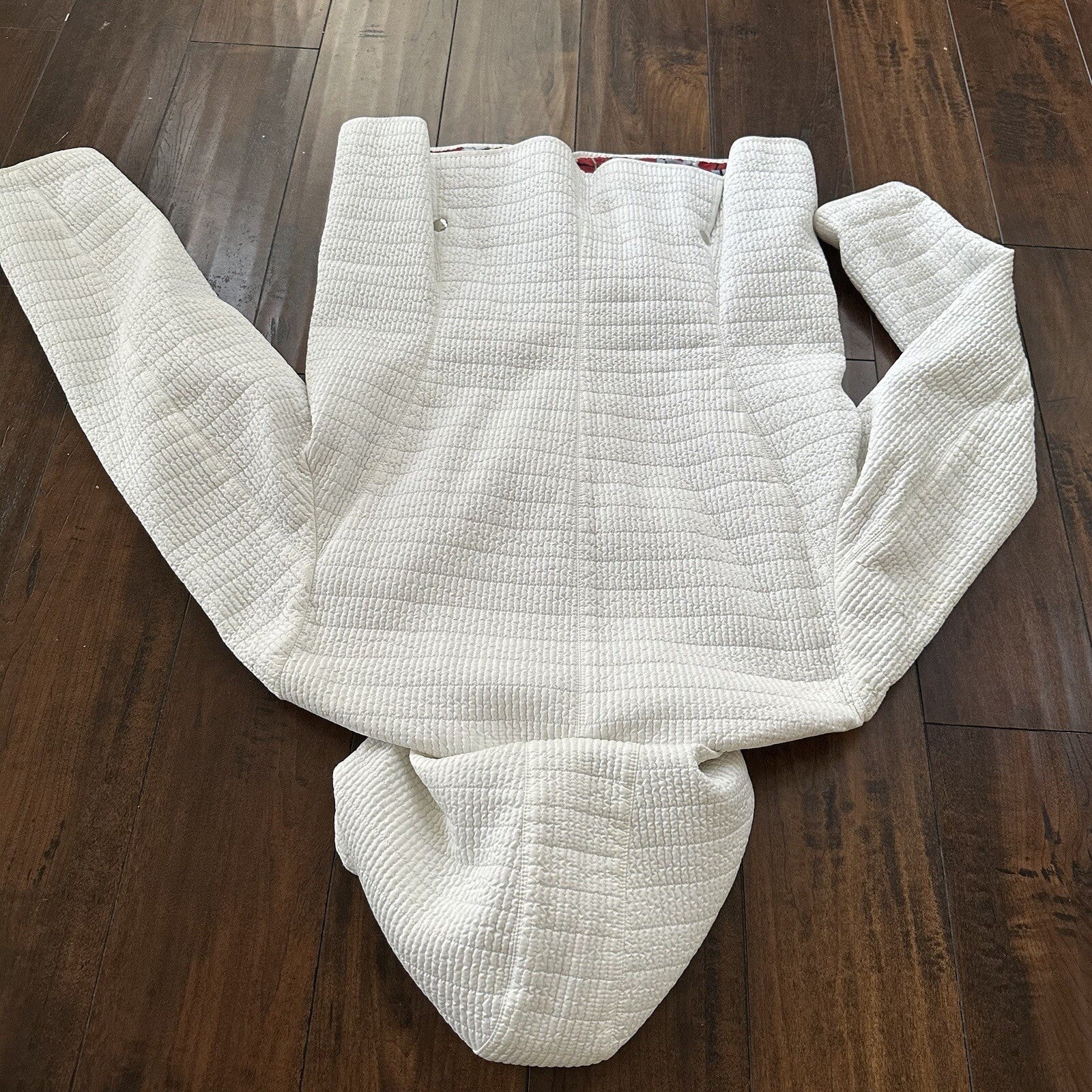 PENDLETON White Button Front Hooded Jacket Coat Size L Womens Warm Winter Vtg