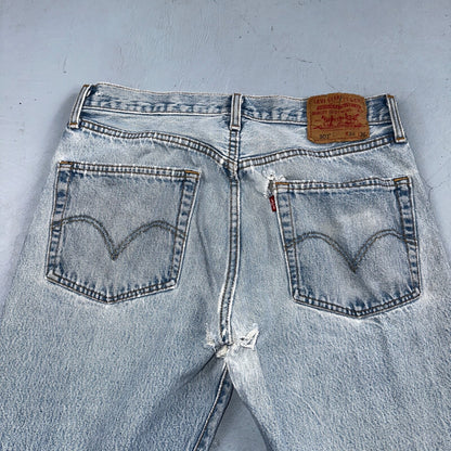 Levis 501 Vintage 90s USA XX Straight Leg Jeans Blue Med Wash 34x36 Act 31x31