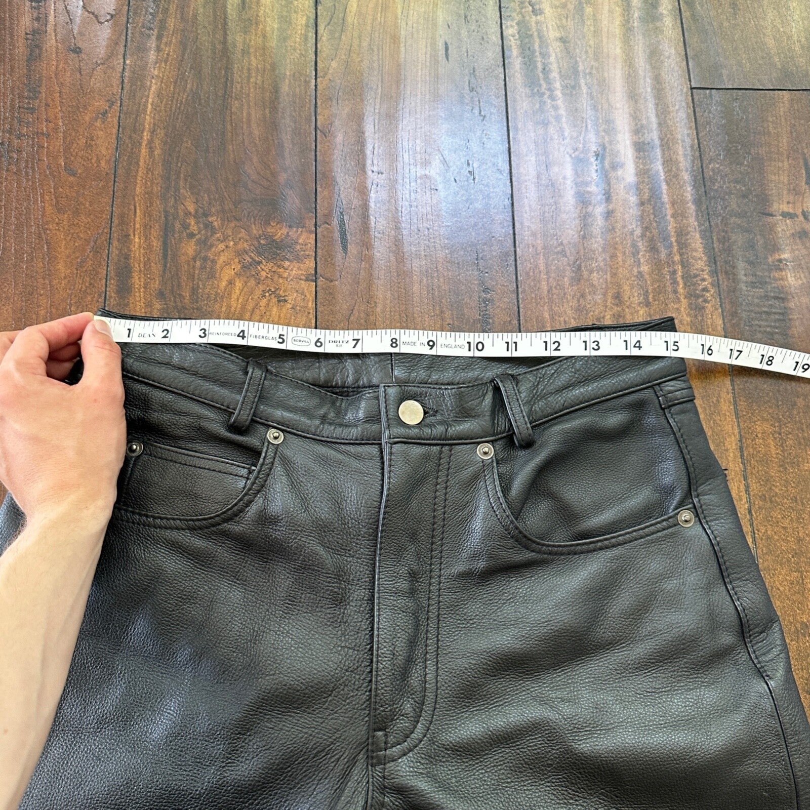 Vintage Wilsons Men's Lined Black Heavy Leather Pants Size 32 Act 30x29 Biker