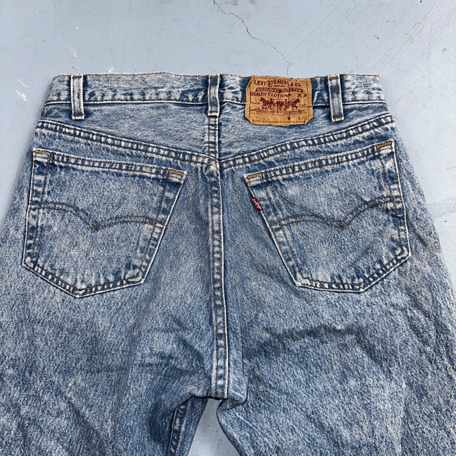 Levis 501 Vintage 90s USA XX Straight Leg Jeans Blue Light Wash 32x30 Act 30x29