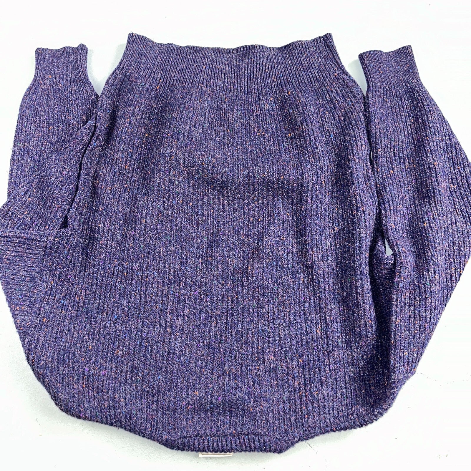 Vintage 70s Lord Jeff Hebrides Tweeds Pullover Sweater Large Purple 1970s Wool