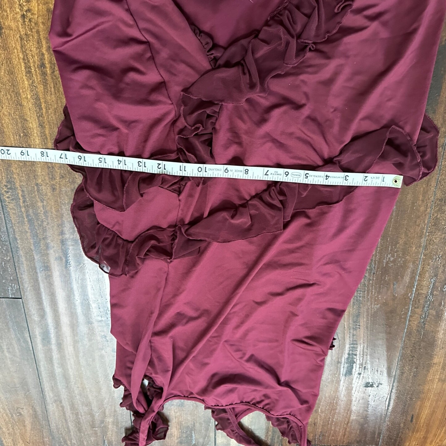 Womens ARIELA Maroon Sexy Midi Dress Strappy Summer Beach Split Sundress M