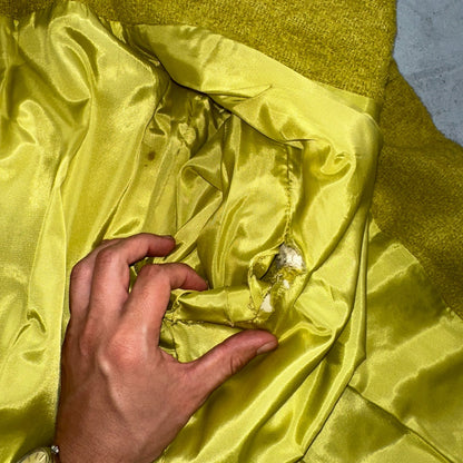 Vintage 60s Green Tennis Wool Coat ILGWU Union Mod Double Breasted Rockabilly