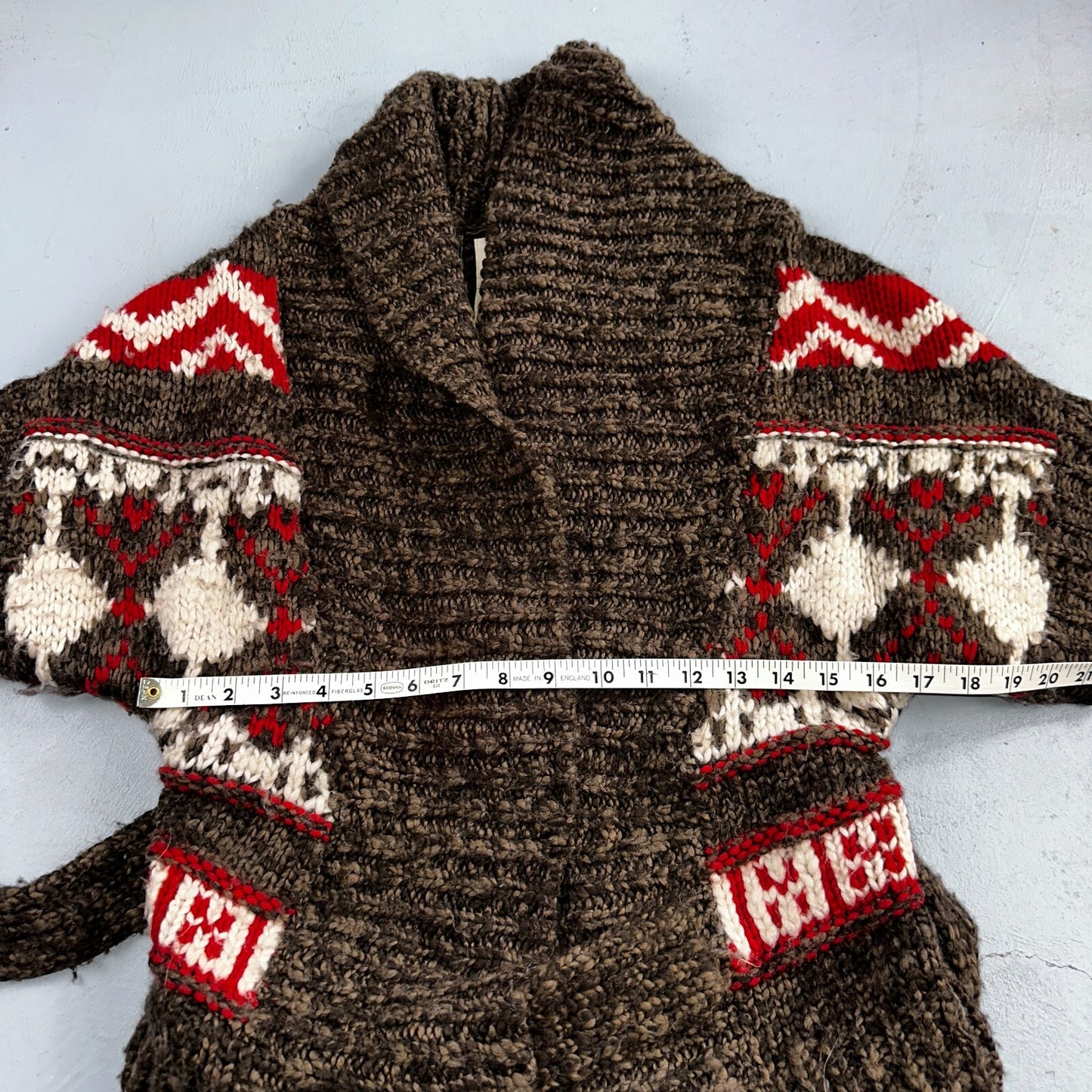 Abercrombie & Fitch VTG Womens Open Front Boho Sweater Cardigan Aztez Small Y2K