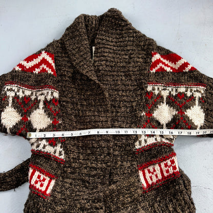 Abercrombie & Fitch VTG Womens Open Front Boho Sweater Cardigan Aztez Small Y2K