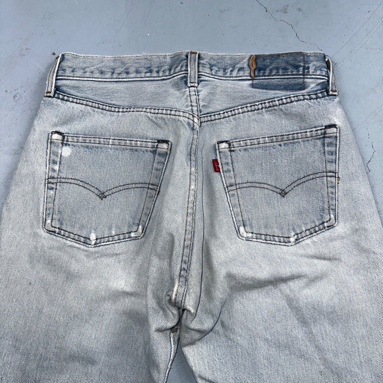 Levis 501 Vintage 80s Redline Selvedge USA XX Jeans Light Wash 66 Act 28x31