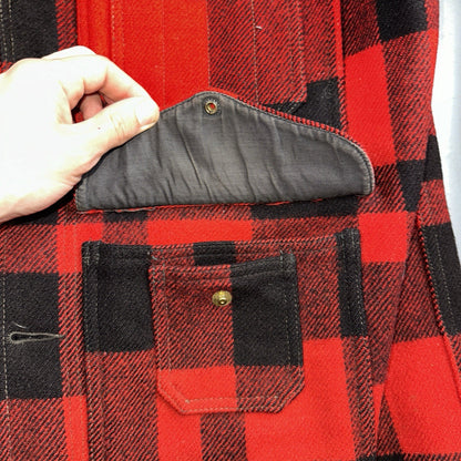 Filson Union 1940s Wool Mackinaw Cruiser Jacket Red Plaid VTG USA 40s 50s Rare