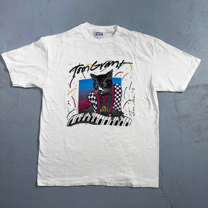 Tom Grant 80s Piano Cat Autographed VTG T Shirt Hanes XL Beefy Animal Music Jazz