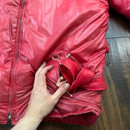 VTG 1960's Roffe Down Filled Ski Jacket Blue XL Mens Parka Red Warm